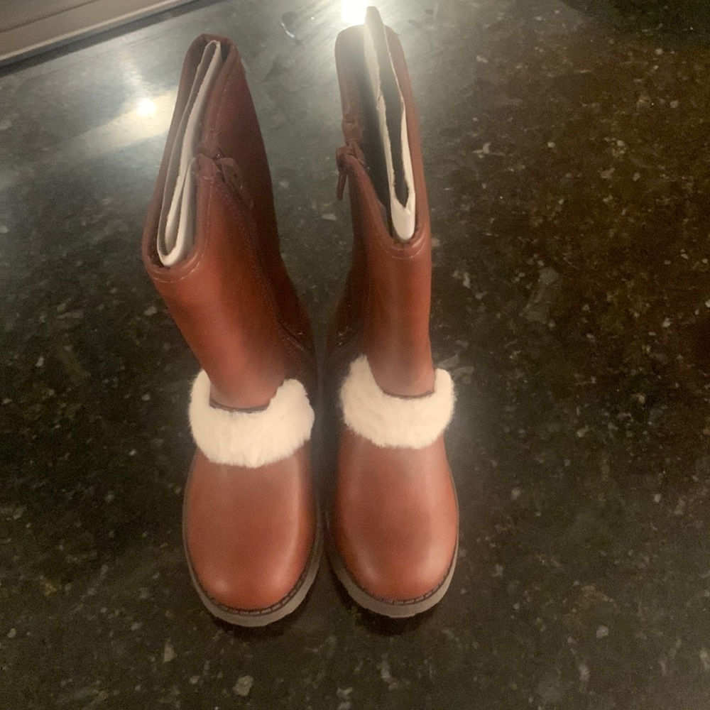 Carter's Brown Girls' Faux Fur Trim Boots